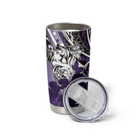 Polynesian Valentine Tumbler Cup Couple Floral Unique Purple Version LT01 - Polynesian Pride