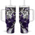 Polynesian Valentine Tumbler With Handle Couple Floral Unique Purple Version