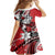 Polynesian Valentine Family Matching Short Sleeve Bodycon Dress and Hawaiian Shirt Couple Floral Unique Red Version LT01 - Polynesian Pride