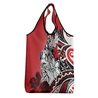 Polynesian Valentine Grocery Bag Couple Floral Unique Red Version LT01 - Polynesian Pride