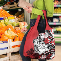 Polynesian Valentine Grocery Bag Couple Floral Unique Red Version LT01 - Polynesian Pride