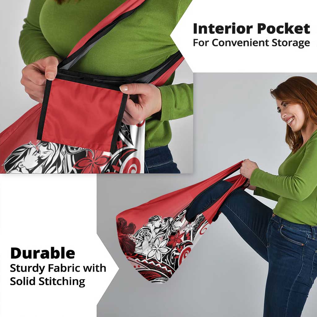 Polynesian Valentine Grocery Bag Couple Floral Unique Red Version LT01 - Polynesian Pride