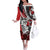 Polynesian Valentine Off The Shoulder Long Sleeve Dress Couple Floral Unique Red Version LT01 Women Red - Polynesian Pride