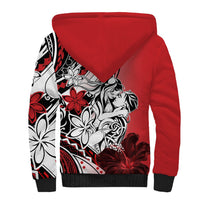 Polynesian Valentine Sherpa Hoodie Couple Floral Unique Red Version LT01 - Polynesian Pride