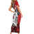 Polynesian Valentine Short Sleeve Bodycon Dress Couple Floral Unique Red Version LT01 - Polynesian Pride