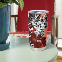 Polynesian Valentine Tumbler Cup Couple Floral Unique Red Version LT01 - Polynesian Pride