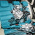 Polynesian Valentine Back Car Seat Cover Couple Floral Unique Sky Blue Version LT01 - Polynesian Pride