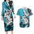 Polynesian Valentine Couples Matching Long Sleeve Bodycon Dress and Hawaiian Shirt Couple Floral Unique Sky Blue Version LT01 Sky - Polynesian Pride