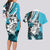 Polynesian Valentine Couples Matching Long Sleeve Bodycon Dress and Hawaiian Shirt Couple Floral Unique Sky Blue Version LT01 - Polynesian Pride