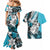 Polynesian Valentine Couples Matching Mermaid Dress and Hawaiian Shirt Couple Floral Unique Sky Blue Version LT01 - Polynesian Pride