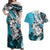 Polynesian Valentine Couples Matching Off Shoulder Maxi Dress and Hawaiian Shirt Couple Floral Unique Sky Blue Version LT01 Sky - Polynesian Pride