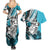 Polynesian Valentine Couples Matching Summer Maxi Dress and Hawaiian Shirt Couple Floral Unique Sky Blue Version LT01 - Polynesian Pride