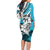 Polynesian Valentine Family Matching Long Sleeve Bodycon Dress and Hawaiian Shirt Couple Floral Unique Sky Blue Version LT01 - Polynesian Pride