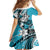 Polynesian Valentine Family Matching Off Shoulder Short Dress and Hawaiian Shirt Couple Floral Unique Sky Blue Version LT01 - Polynesian Pride