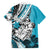 Polynesian Valentine Family Matching Off Shoulder Short Dress and Hawaiian Shirt Couple Floral Unique Sky Blue Version LT01 - Polynesian Pride