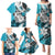 Polynesian Valentine Family Matching Puletasi and Hawaiian Shirt Couple Floral Unique Sky Blue Version LT01 - Polynesian Pride