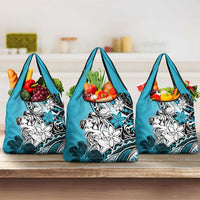 Polynesian Valentine Grocery Bag Couple Floral Unique Sky Blue Version LT01 3-pack One Size Sky - Polynesian Pride