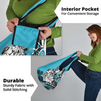 Polynesian Valentine Grocery Bag Couple Floral Unique Sky Blue Version LT01 - Polynesian Pride
