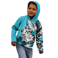 Polynesian Valentine Kid Hoodie Couple Floral Unique Sky Blue Version LT01 - Polynesian Pride