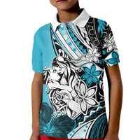 Polynesian Valentine Kid Polo Shirt Couple Floral Unique Sky Blue Version LT01 Kid Sky - Polynesian Pride