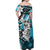 Polynesian Valentine Off Shoulder Maxi Dress Couple Floral Unique Sky Blue Version LT01 - Polynesian Pride