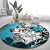 Polynesian Valentine Round Carpet Couple Floral Unique Sky Blue Version LT01 - Polynesian Pride