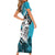 Polynesian Valentine Short Sleeve Bodycon Dress Couple Floral Unique Sky Blue Version LT01 - Polynesian Pride