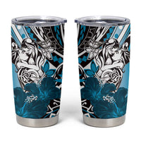 Polynesian Valentine Tumbler Cup Couple Floral Unique Sky Blue Version LT01 Sky - Polynesian Pride