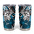 Polynesian Valentine Tumbler Cup Couple Floral Unique Sky Blue Version