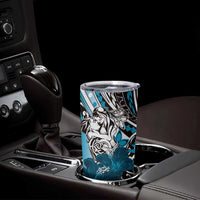 Polynesian Valentine Tumbler Cup Couple Floral Unique Sky Blue Version LT01 - Polynesian Pride