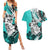 Polynesian Valentine Couples Matching Summer Maxi Dress and Hawaiian Shirt Couple Floral Unique Turquoise Version LT01 Turquoise - Polynesian Pride