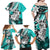 Polynesian Valentine Family Matching Off Shoulder Maxi Dress and Hawaiian Shirt Couple Floral Unique Turquoise Version LT01 - Polynesian Pride