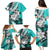 Polynesian Valentine Family Matching Puletasi and Hawaiian Shirt Couple Floral Unique Turquoise Version LT01 - Polynesian Pride