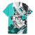 Polynesian Valentine Family Matching Puletasi and Hawaiian Shirt Couple Floral Unique Turquoise Version LT01 Dad's Shirt - Short Sleeve Turquoise - Polynesian Pride