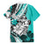 Polynesian Valentine Family Matching Short Sleeve Bodycon Dress and Hawaiian Shirt Couple Floral Unique Turquoise Version LT01 - Polynesian Pride