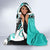 Polynesian Valentine Hooded Blanket Couple Floral Unique Turquoise Version LT01 - Polynesian Pride