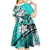 Polynesian Valentine Kid Short Sleeve Dress Couple Floral Unique Turquoise Version LT01 - Polynesian Pride