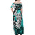 Polynesian Valentine Off Shoulder Maxi Dress Couple Floral Unique Turquoise Version LT01 - Polynesian Pride