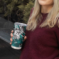Polynesian Valentine Tumbler Cup Couple Floral Unique Teal Version LT01 - Polynesian Pride