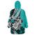 Polynesian Valentine Wearable Blanket Hoodie Couple Floral Unique Turquoise Version LT01 - Polynesian Pride