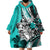 Polynesian Valentine Wearable Blanket Hoodie Couple Floral Unique Turquoise Version LT01 - Polynesian Pride