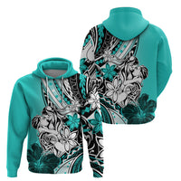 Polynesian Valentine Zip Hoodie Couple Floral Unique Turquoise Version LT01 - Polynesian Pride