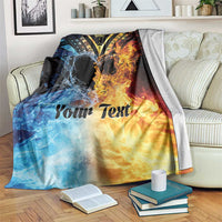 Personalised Polynesian Heart In Fire And Water Blanket Romantic Elements LT01 Colorful - Polynesian Pride