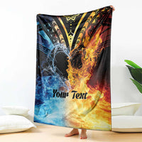 Personalised Polynesian Heart In Fire And Water Blanket Romantic Elements LT01 - Polynesian Pride