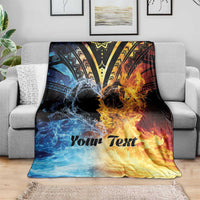 Personalised Polynesian Heart In Fire And Water Blanket Romantic Elements LT01 - Polynesian Pride