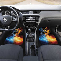 Personalised Polynesian Heart In Fire And Water Car Mats Romantic Elements LT01 Set 2pcs - Front Colorful - Polynesian Pride