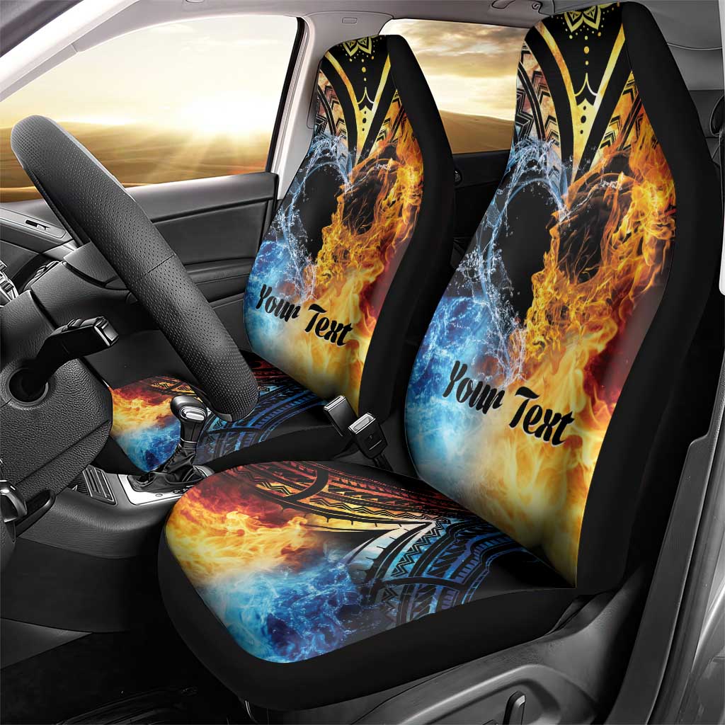 Personalised Polynesian Heart In Fire And Water Car Seat Cover Romantic Elements