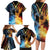 Personalised Polynesian Heart In Fire And Water Family Matching Long Sleeve Bodycon Dress and Hawaiian Shirt Romantic Elements