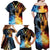 Personalised Polynesian Heart In Fire And Water Family Matching Off Shoulder Maxi Dress and Hawaiian Shirt Romantic Elements