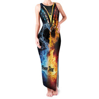 Personalised Polynesian Heart In Fire And Water Family Matching Tank Maxi Dress and Hawaiian Shirt Romantic Elements